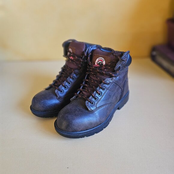 Brahma Men Steel-Toe Work Boots, Dark Brown, Size 6 (Women 8) - Picture 2 of 3